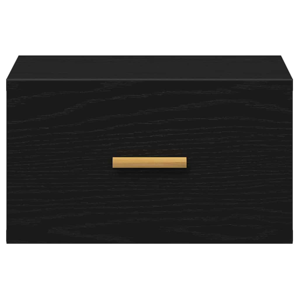 vidaXL Τοίχου κομοδίνο Μαύρη Οξυά 35 x 35 x 20 εκ Επεξεργασμένο ξύλο