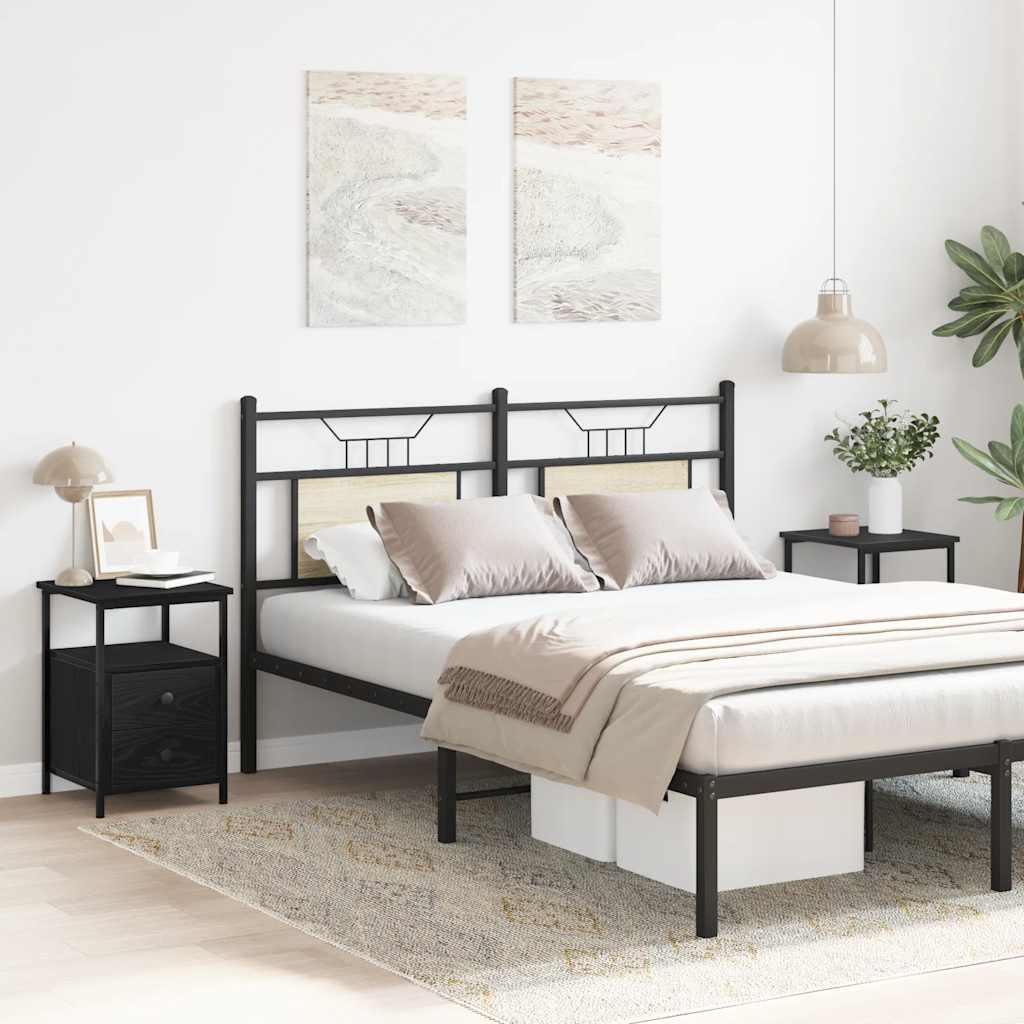 vidaXL Κομοδίνα 2 τεμ. Μαύρη Δρυς 34x35,5x50 εκ. από Τεχνητό Ξύλο