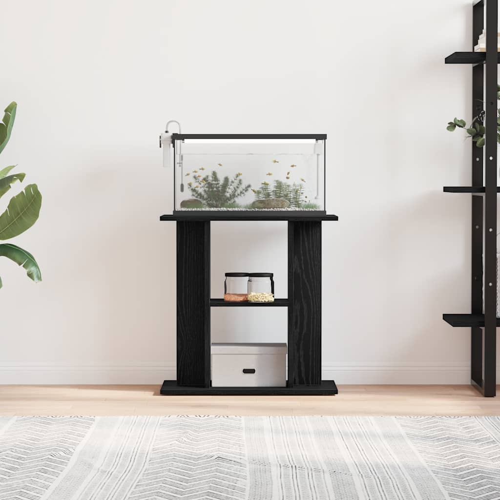 vidaXL Βάση Ενυδρείου Μαύρη Δρυς 60x30x60 εκ. από Επεξεργασμένο Ξύλο