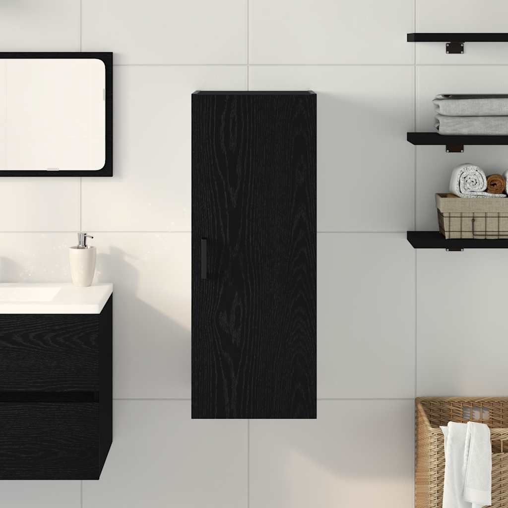 vidaXL Ντουλάπι Τοίχου Μαύρο Δρυς 34,5x34x90 εκ. από Τεχνητό Ξύλο