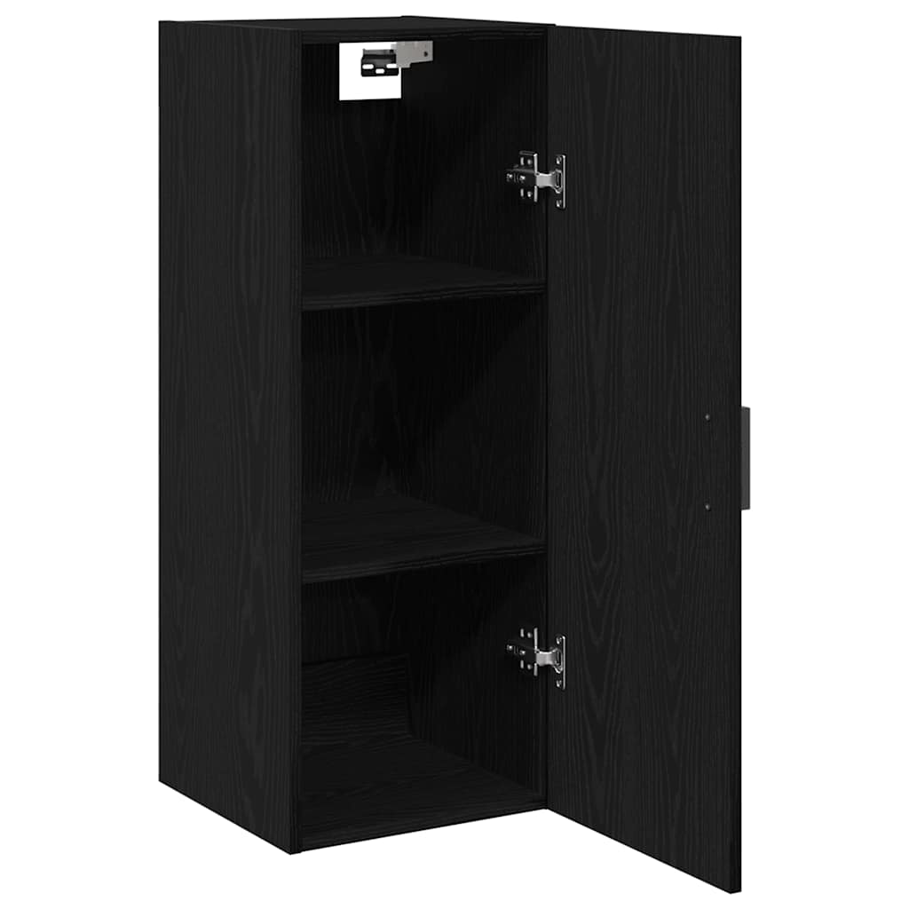 vidaXL Ντουλάπι Τοίχου Μαύρο Δρυς 34,5x34x90 εκ. από Τεχνητό Ξύλο