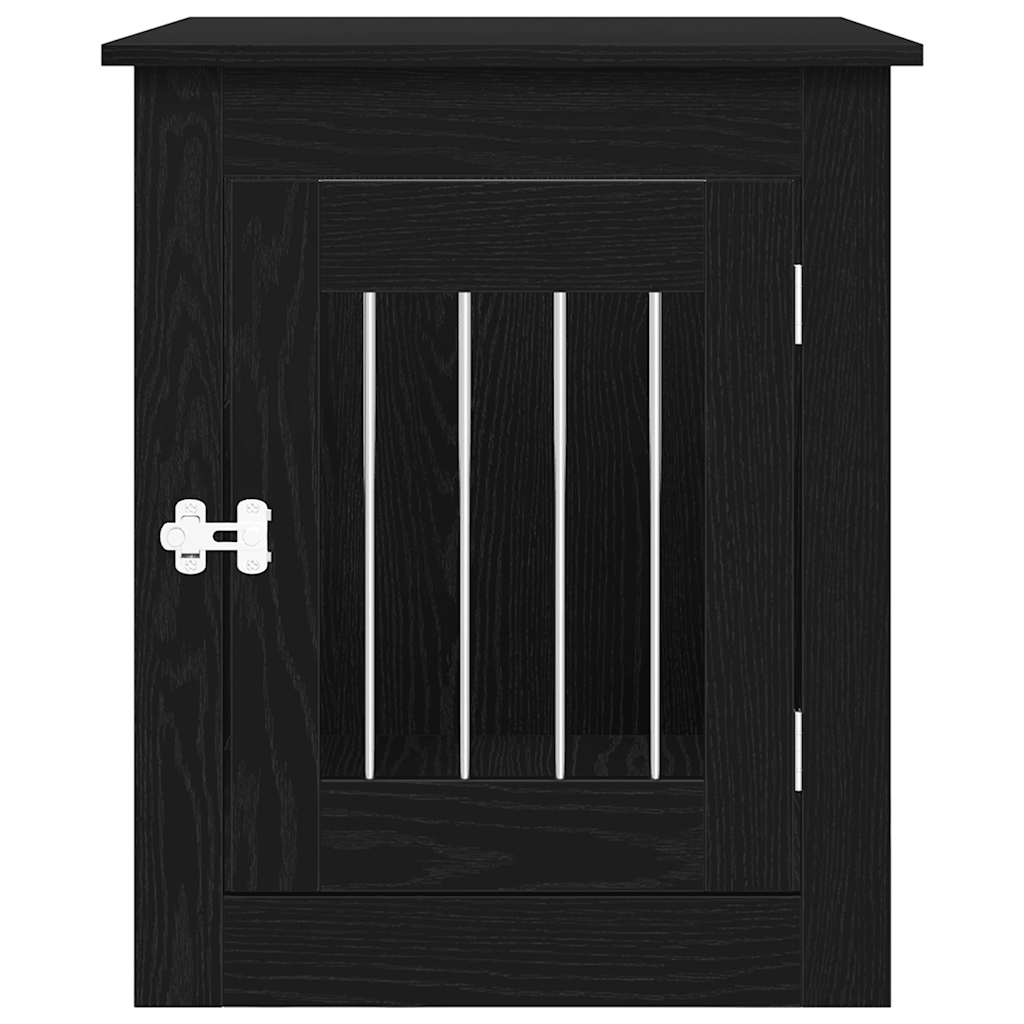 vidaXL Έπιπλα Κλουβιού για Σκύλους Μαύρο Δρυς 75x55x65 εκ. από Τεχνητό Ξύλο