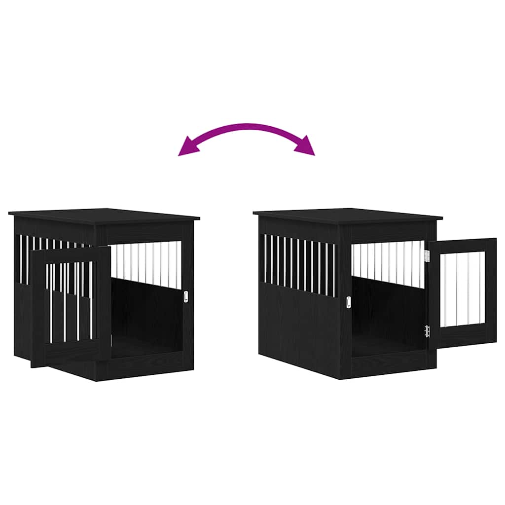 vidaXL Έπιπλα Κλουβιού για Σκύλους Μαύρο Δρυς 80x55x68 εκ. από Τεχνητό Ξύλο