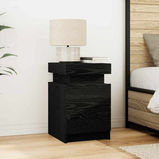 vidaXL Κομοδίνο Μαύρη Οξυά 35 x 39 x 55 εκ. Επεξεργασμένο ξύλο