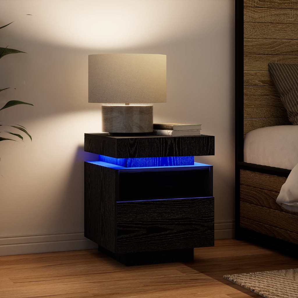 vidaXL Κομοδίνο Μαύρη Οξυά 40 x 39 x 48,5 εκ. Επεξεργασμένο ξύλο