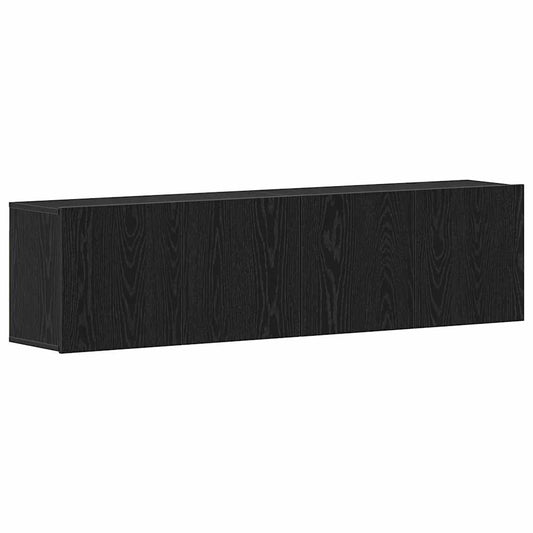 vidaXL Ντουλάπια Τηλεόρασης 2 τεμ. Μαύρο Δρυς 160x30x41 εκ. από Τεχνητό Ξύλο