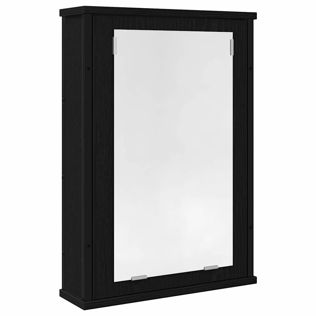 vidaXL Ντουλάπι Καθρέφτη Μπάνιου Μαύρο Δρυς 42 x 12 x 60 εκ. από Τεχνητό Ξύλο