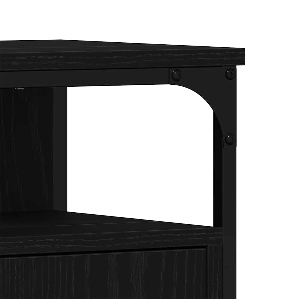 vidaXL Ντουλάπι Νιπτήρα Μπάνιου Μαύρο Δρυς 60x30x60 εκ. από Τεχνητό Ξύλο