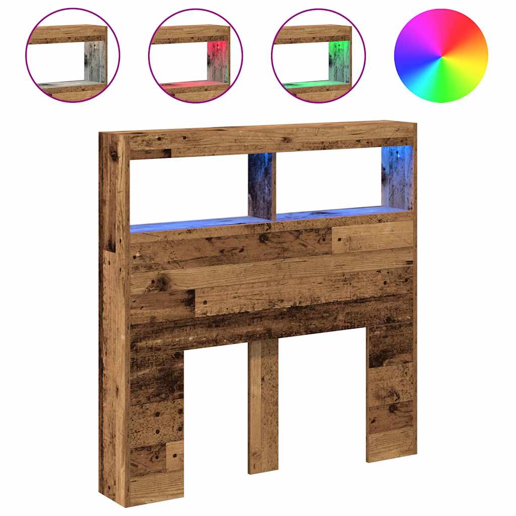 vidaXL Κεφαλάρι με Αποθηκευτικό Χώρο & LED 100x17x102 εκ.