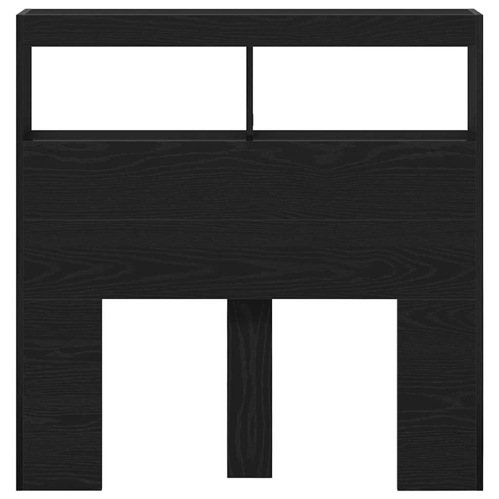 vidaXL Κεφαλάρι με Αποθηκευτικό Χώρο & LED Μαύρο Δρυς 100x17x102 εκ.