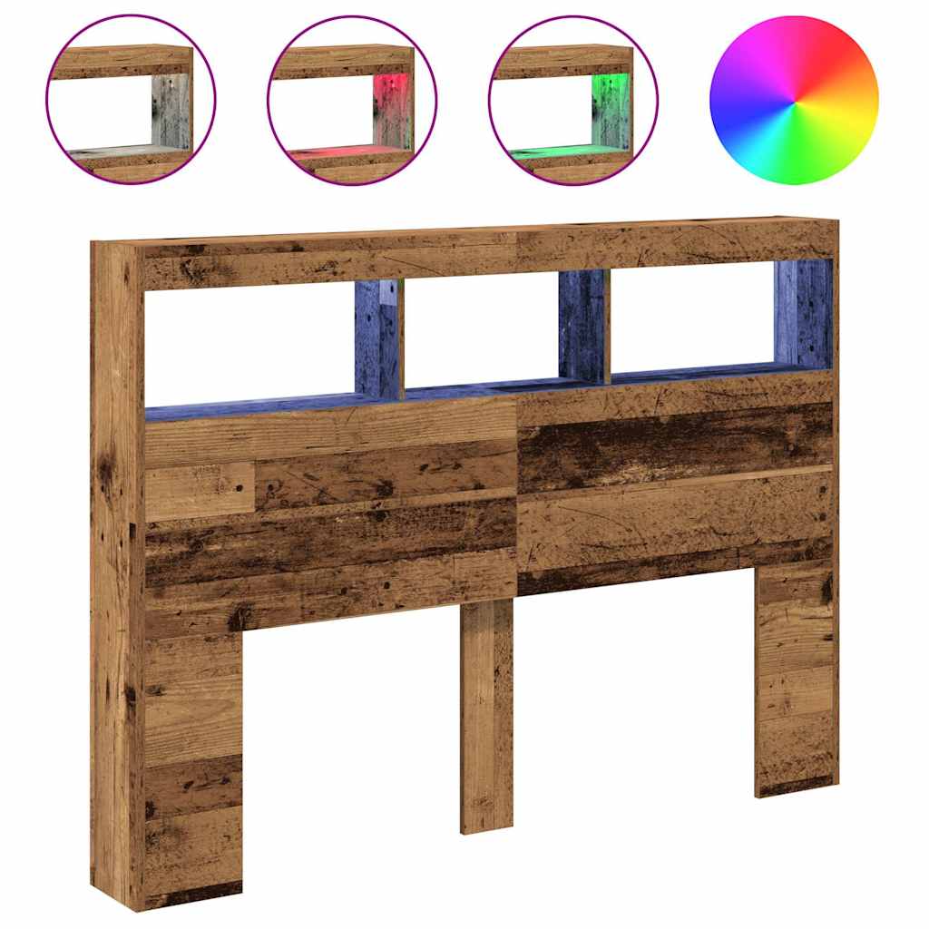 vidaXL Κεφαλάρι με Αποθηκευτικό Χώρο & LED 140x17x102 εκ.