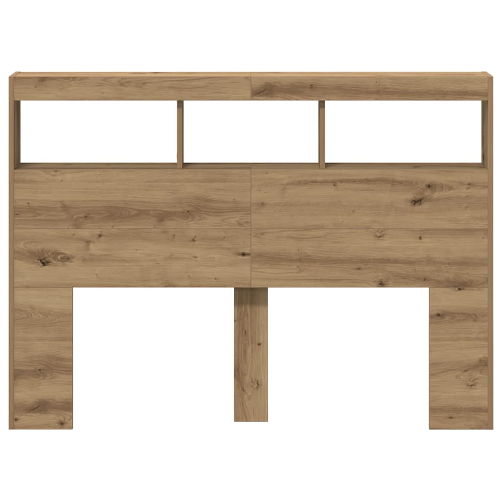 vidaXL Κεφαλάρι με Αποθηκευτικό Χώρο & LED Artisan Δρυς 140x17x102 εκ.