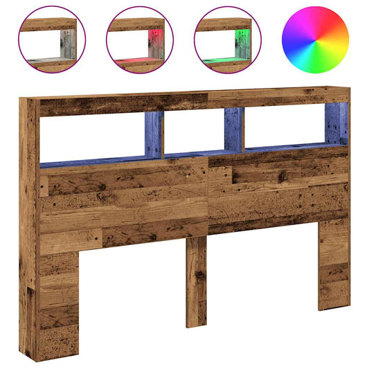 vidaXL Κεφαλάρι με Αποθηκευτικό Χώρο & LED 160x17x102 εκ.