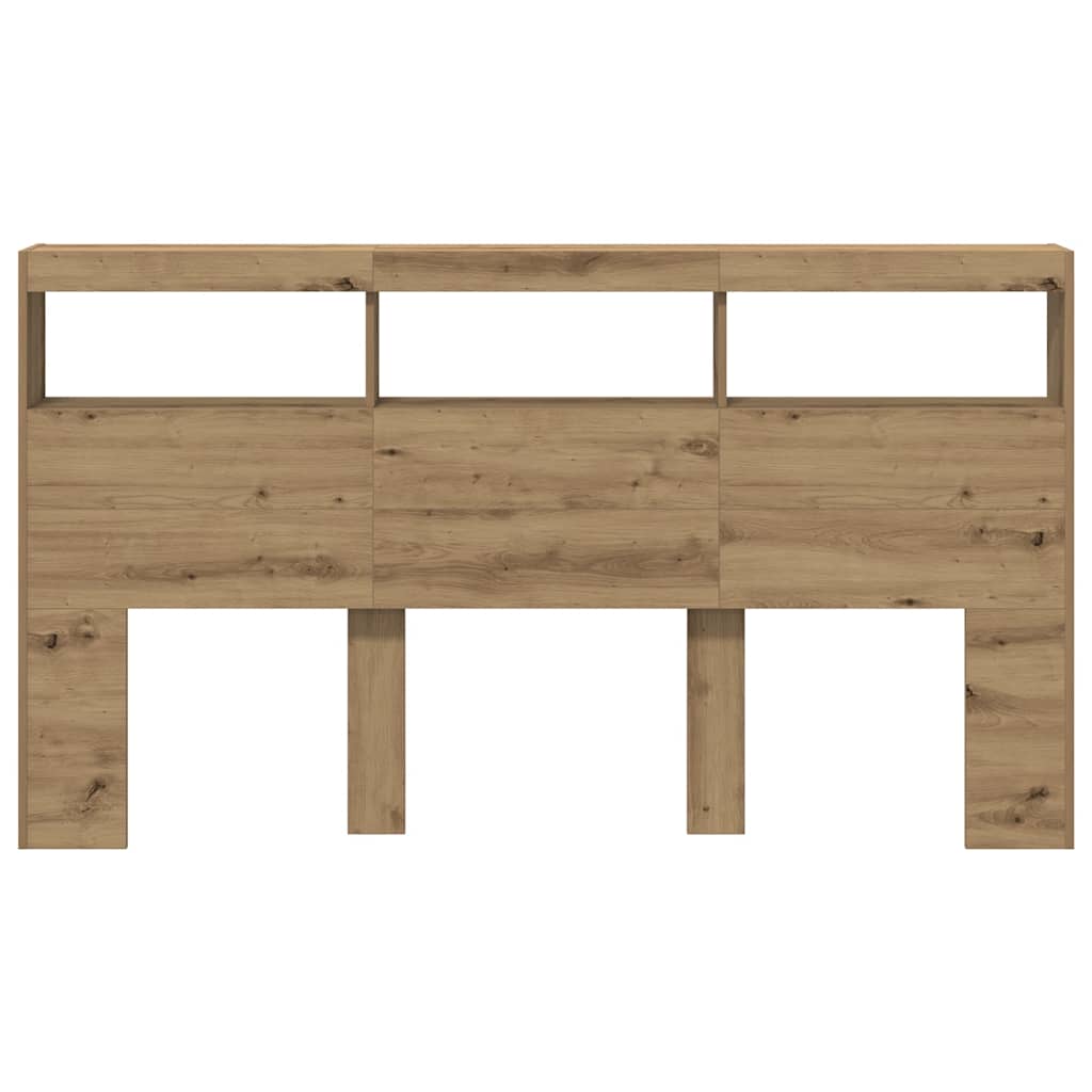 vidaXL Κεφαλάρι με Αποθηκευτικό Χώρο & LED Artisan Δρυς 180x17x102 εκ.