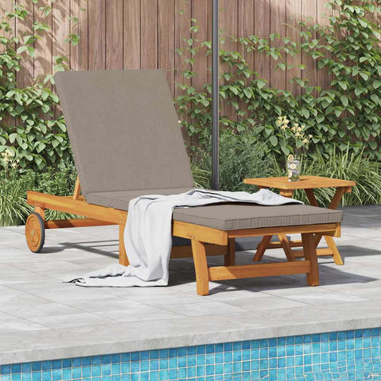 vidaXL Ξαπλώστρα με μαξιλάρι Καφέ 63 x 199 x 85 εκ. Μασίφ ξύλο ακακίας