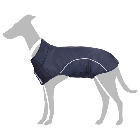 vidaXL Αδιάβροχο για Σκύλους με Ανακλαστικές Λωρίδες Πολυεστέρας Μπλε Σκούρο Μπλε S