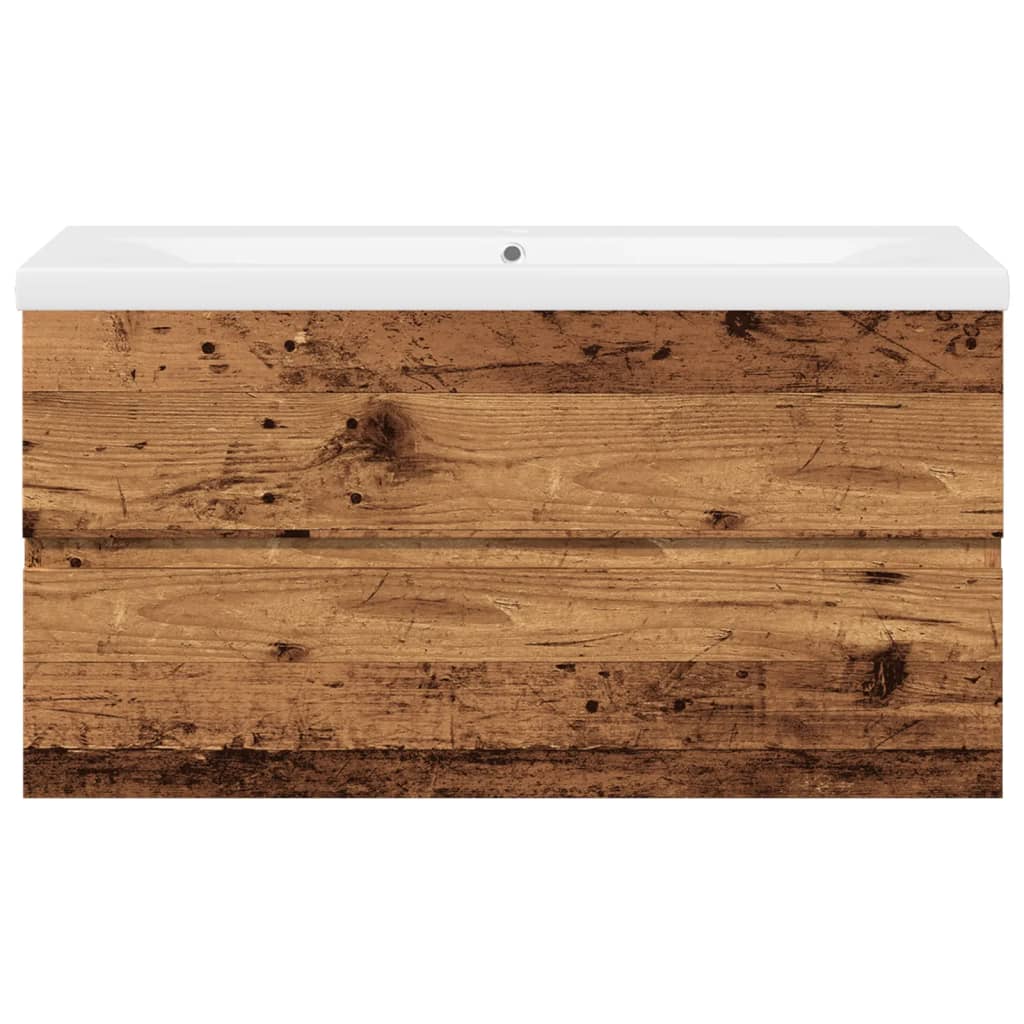 vidaXL Ντουλάπι με Ενσωματωμένο Νιπτήρα Παλιό Ξύλο