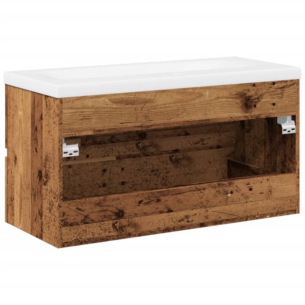 vidaXL Ντουλάπι με Ενσωματωμένο Νιπτήρα Παλιό Ξύλο