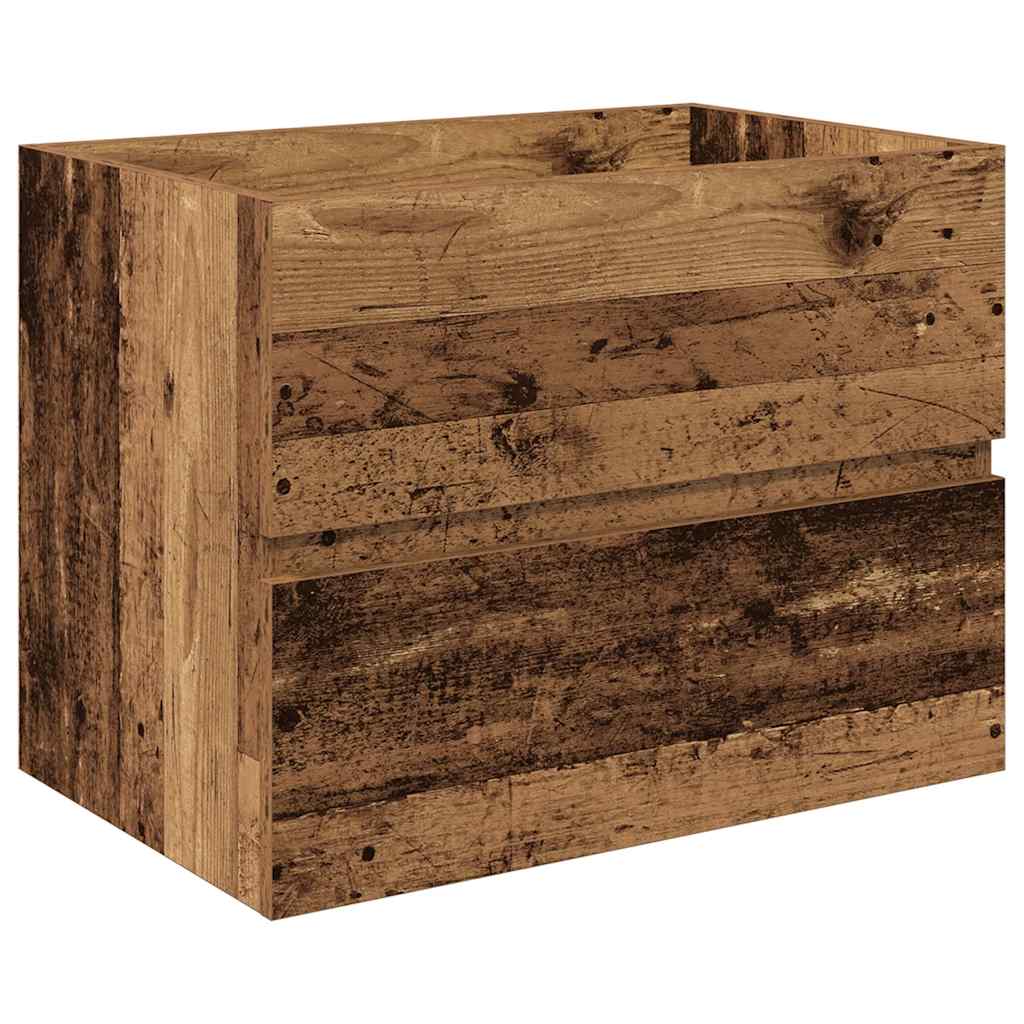 vidaXL ντουλάπι νεροχύτη με ενσωματωμένη λεκάνη και βρύση παλιό ξύλο