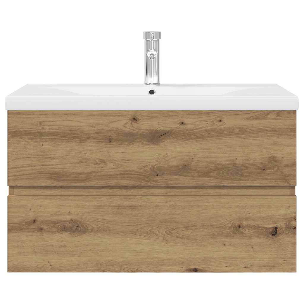 vidaXL Έπιπλο νεροχύτη με ενσωματωμένη λεκάνη και βρύση Artisan Oak