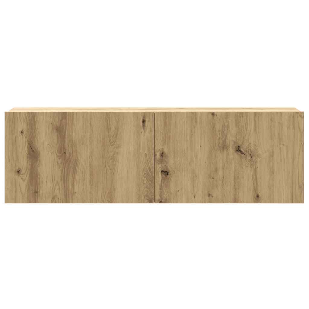 vidaXL Σετ ντουλαπιών τηλεόρασης 2 τεμαχίων Επιτοίχιο Τεχνικής Δρυς