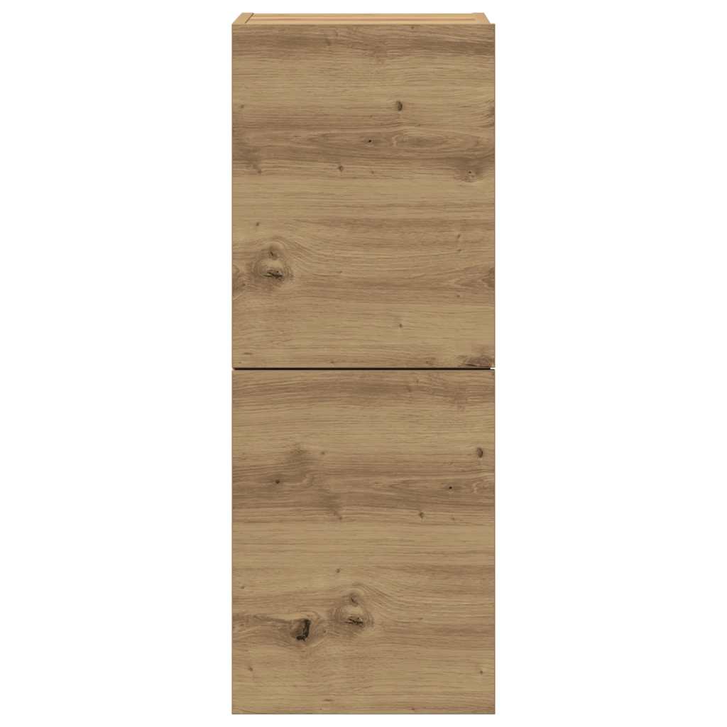 vidaXL Σετ ντουλαπιών τηλεόρασης 4 τεμαχίων Επιτοίχιο Τεχνικής Δρυς