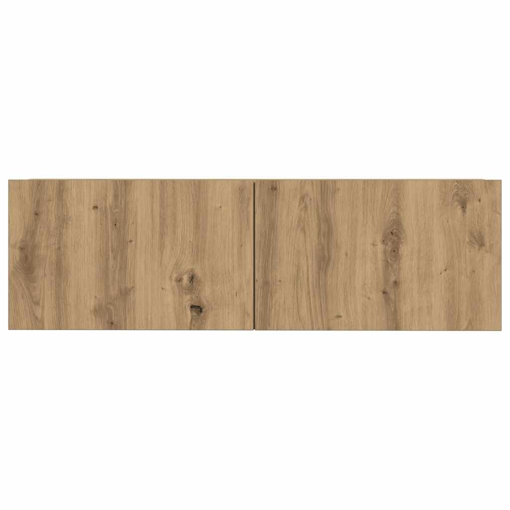 vidaXL Σετ ντουλαπιών τηλεόρασης 7 τεμαχίων Επιτοίχιο Τεχνικής Δρυς