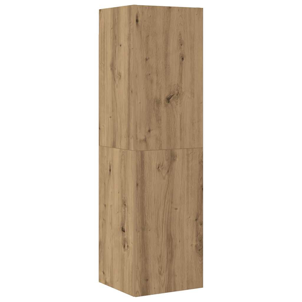 vidaXL Σετ ντουλαπιών τηλεόρασης 4 τεμαχίων Επιτοίχιο Τεχνικής Δρυς