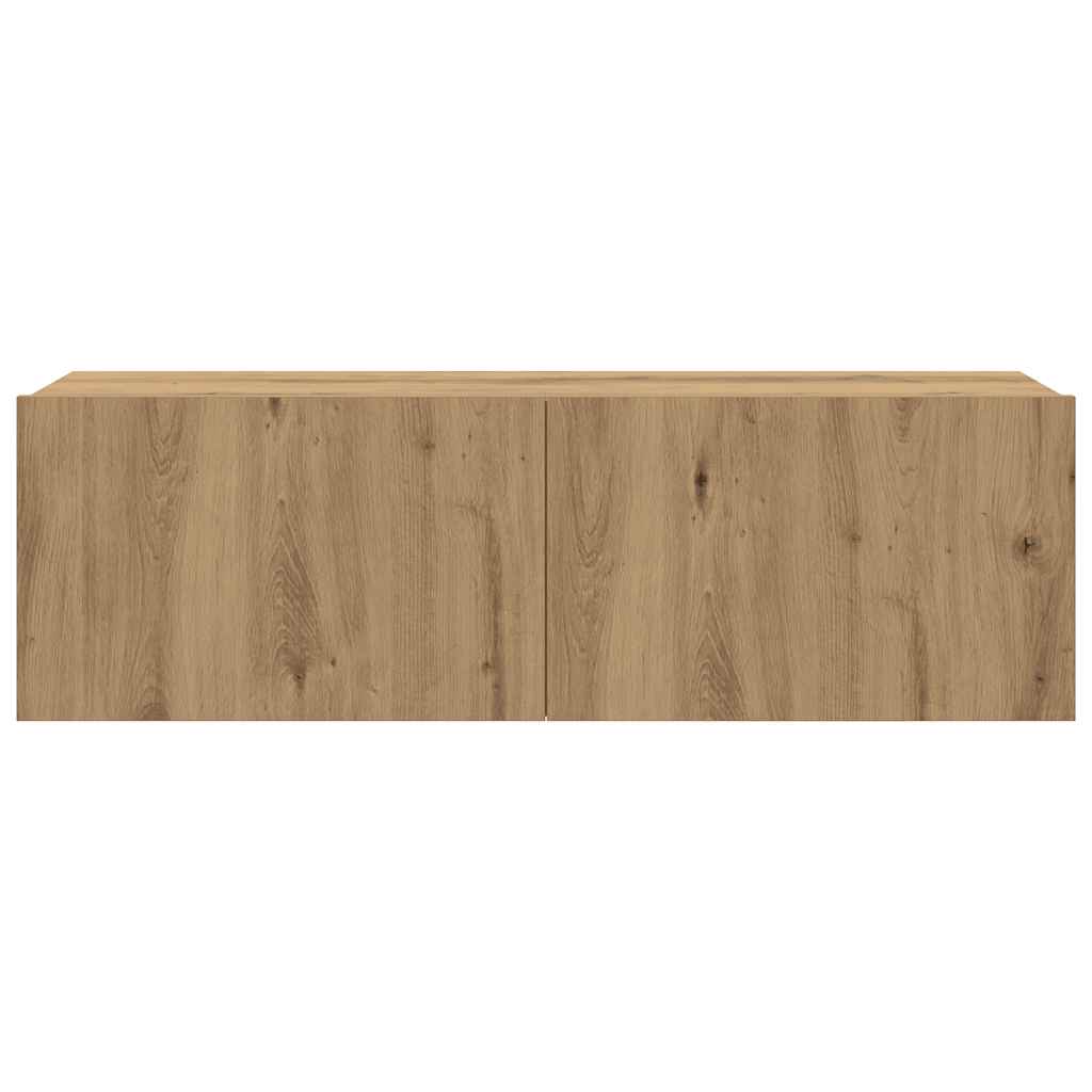 vidaXL Σετ ντουλαπιών τηλεόρασης 4 τεμαχίων Επιτοίχιο Τεχνικής Δρυς