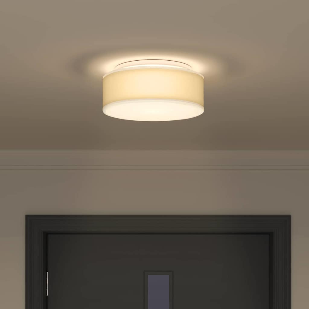 vidaXL Φωτιστικά Οροφής Λευκό Επίπεδο Ø 30 εκ Ύφασμα E27