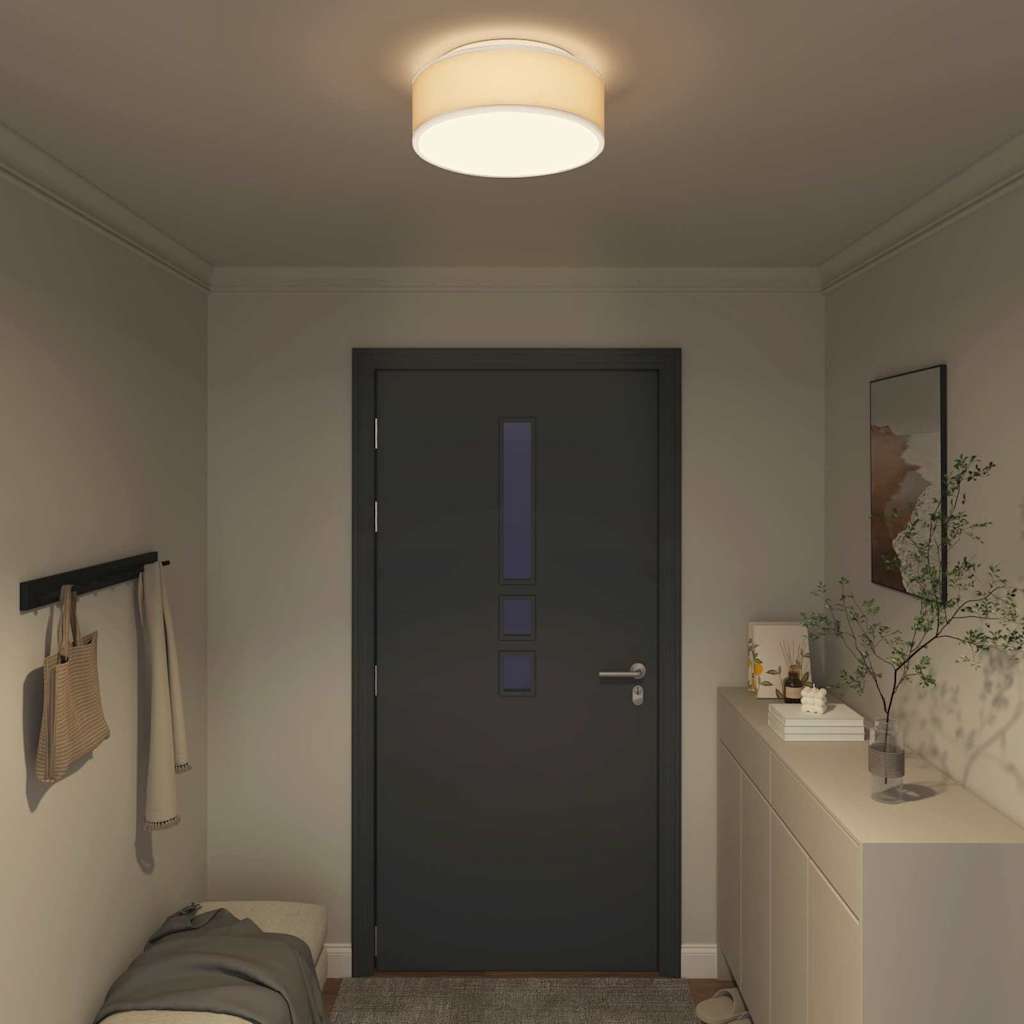 vidaXL Φωτιστικά Οροφής Ενσωματωμένο Λευκό Ø 38 εκ Υφασμάτινο E27