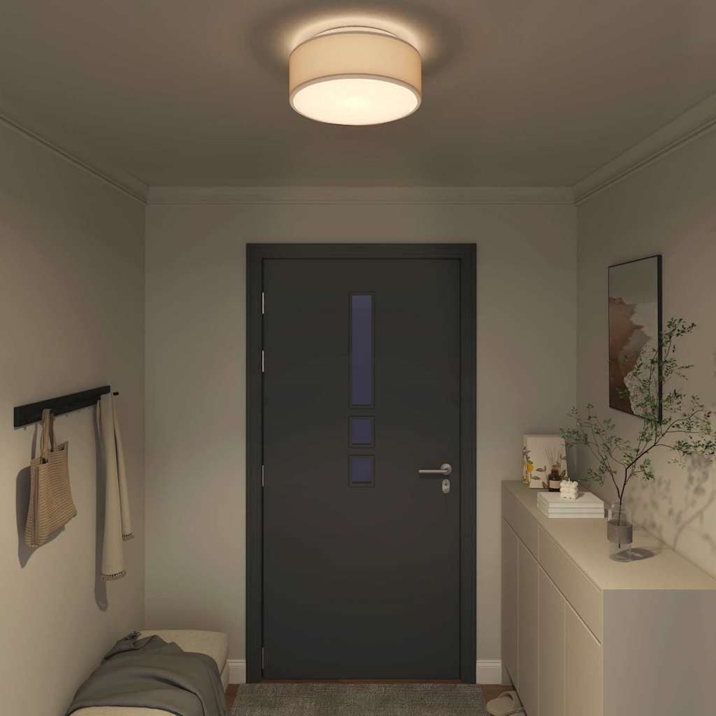 vidaXL Φωτιστικά Οροφής Flush Mount Ταπέ Ø 38 εκ Υφάσματος E27