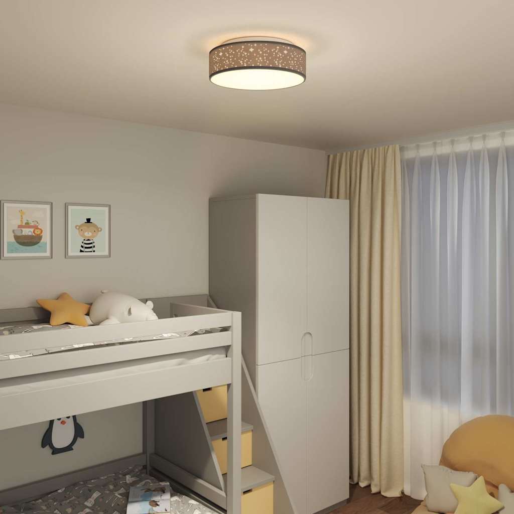 vidaXL Φωτιστικό Οροφής με Αστερόμορφη Λάμπα Μαύρο Ø 38 εκ. Υφασμάτινο Ε27