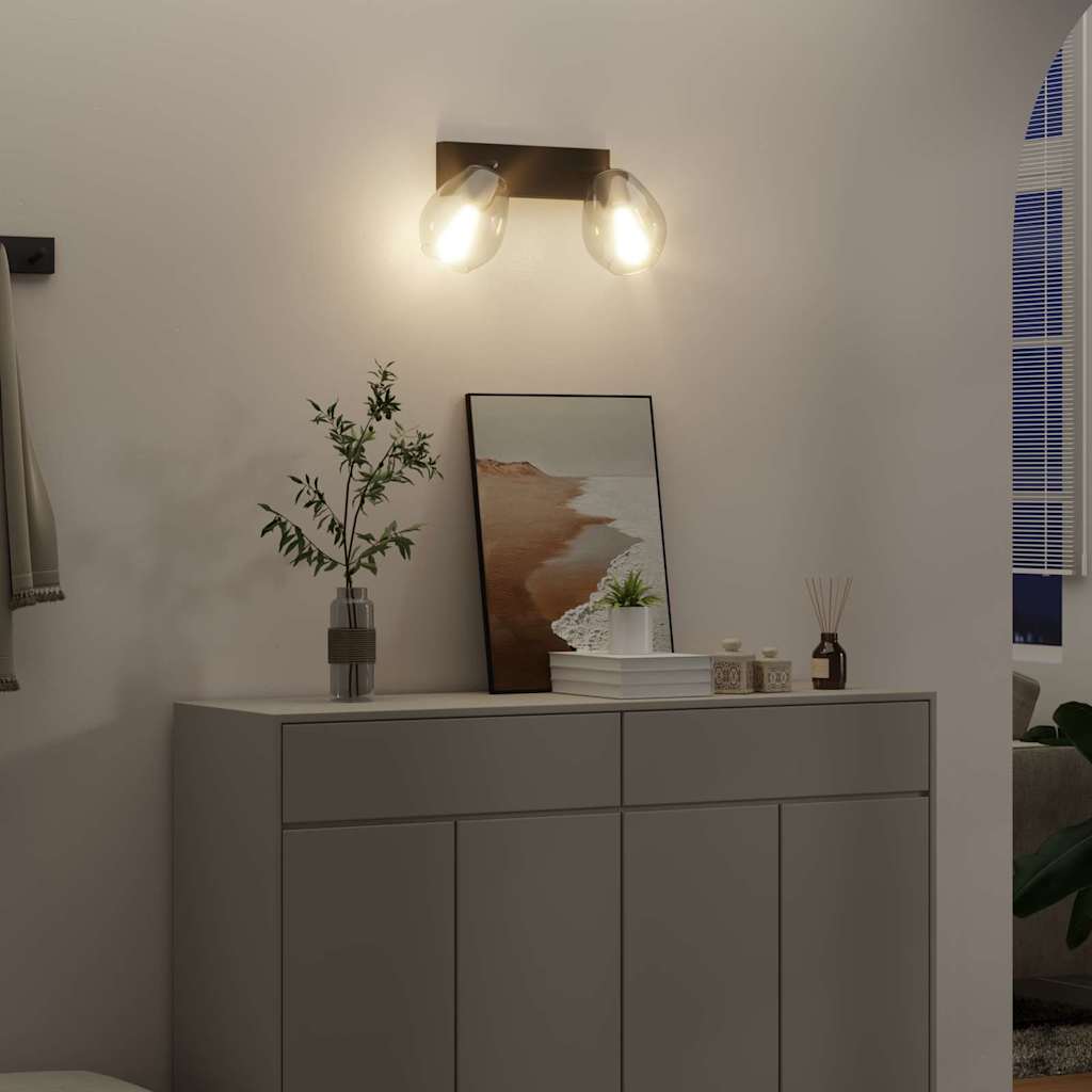 vidaXL Φωτιστικά Οροφής με Ρυθμιζόμενη Γυάλινη Σκιά Ανθρακί E27