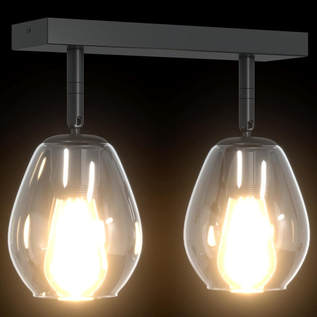 vidaXL Φωτιστικά Οροφής με Ρυθμιζόμενη Γυάλινη Σκιά Ανθρακί E27