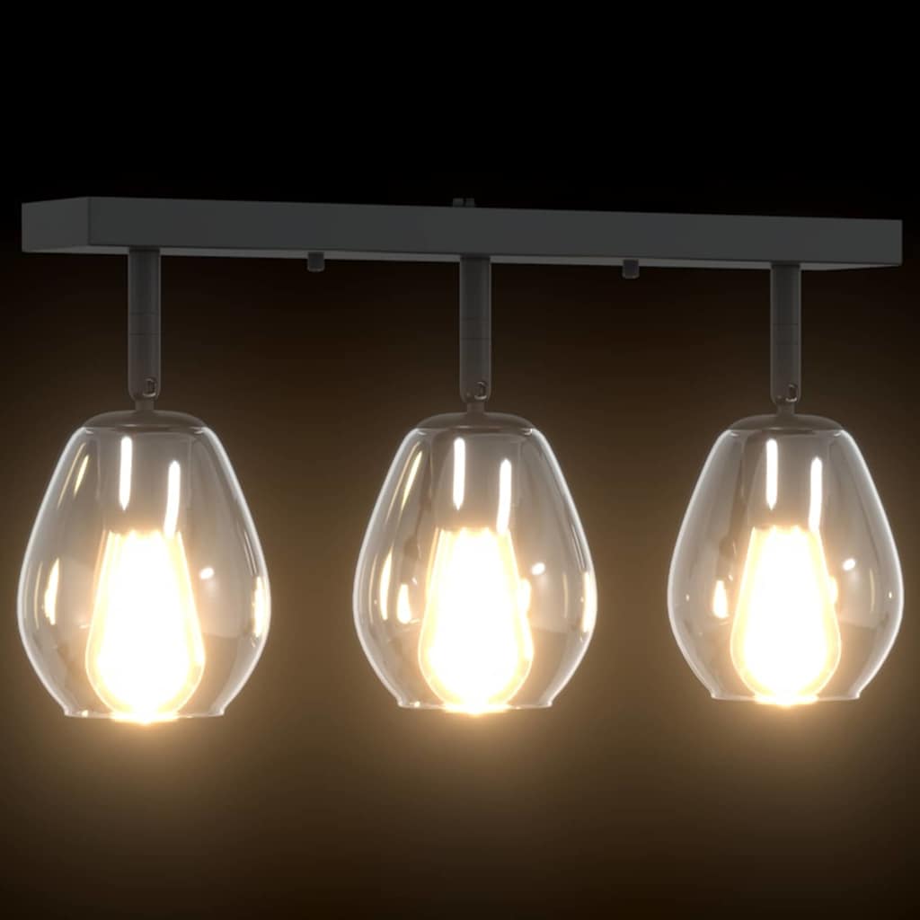 vidaXL Φωτιστικά Οροφής με Ρυθμιζόμενο Διαφανές Καπάκι σε Ανθρακί, E27