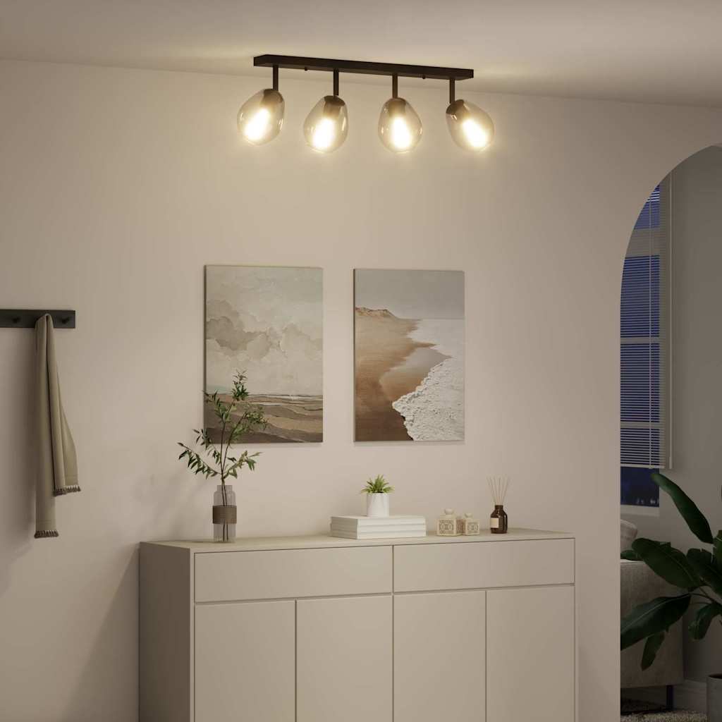 vidaXL Φωτιστικά Οροφής με Ρυθμιζόμενο Γυάλινο Σκιά Ανθρακί E27