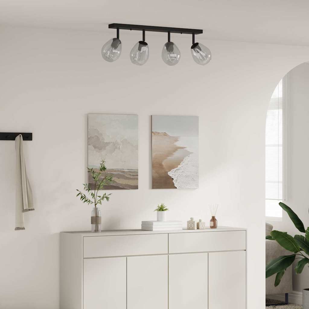 vidaXL Φωτιστικά Οροφής με Ρυθμιζόμενο Γυάλινο Σκιά Ανθρακί E27