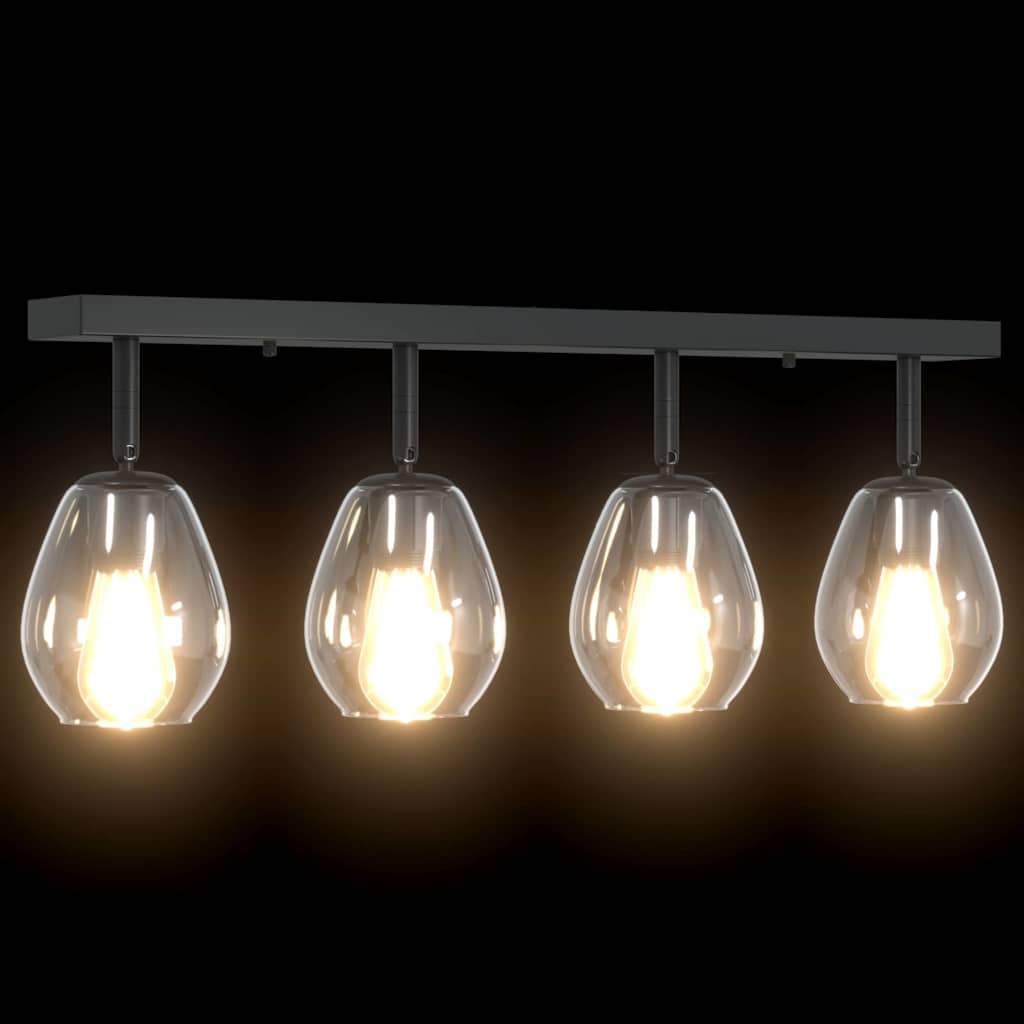 vidaXL Φωτιστικά Οροφής με Ρυθμιζόμενο Γυάλινο Σκιά Ανθρακί E27