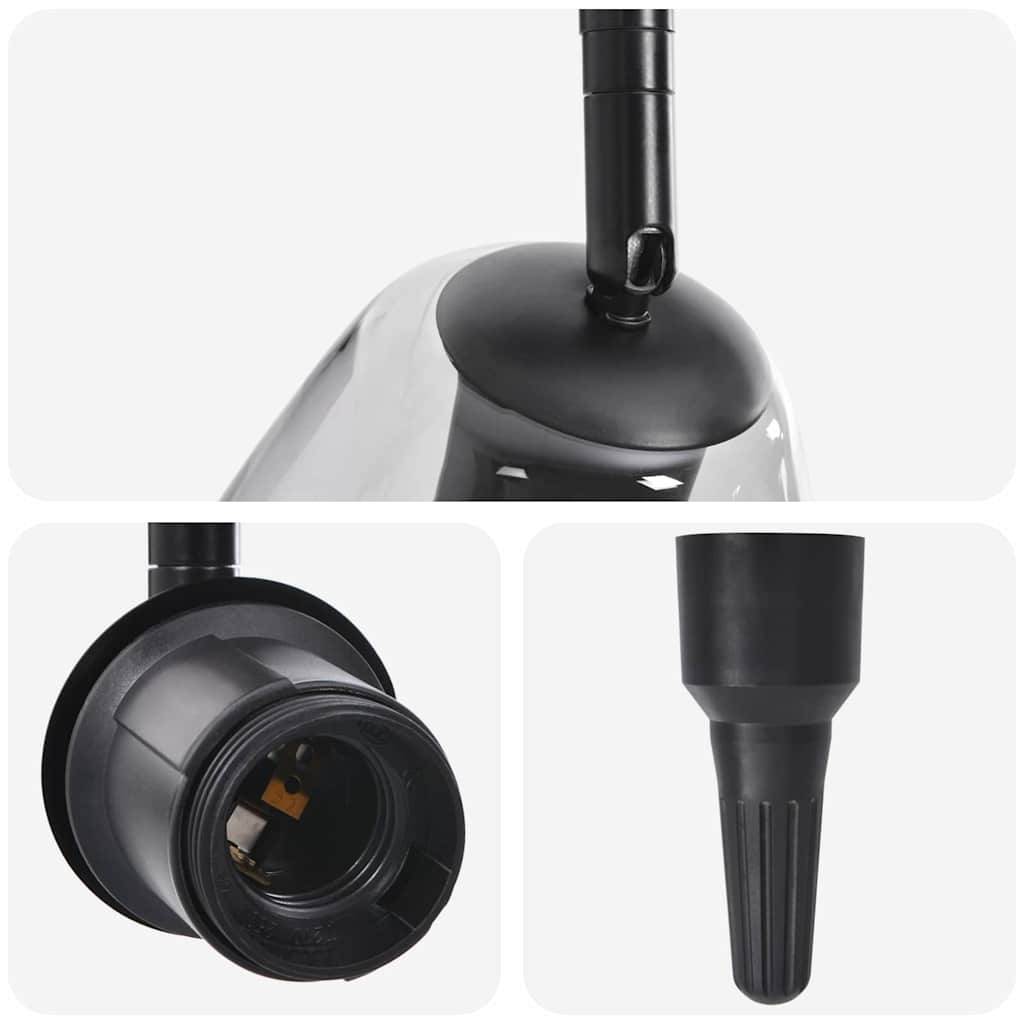 vidaXL Φωτιστικά Οροφής με Ρυθμιζόμενο Γυάλινο Καπέλο σε Ανθρακόχρωμο E27