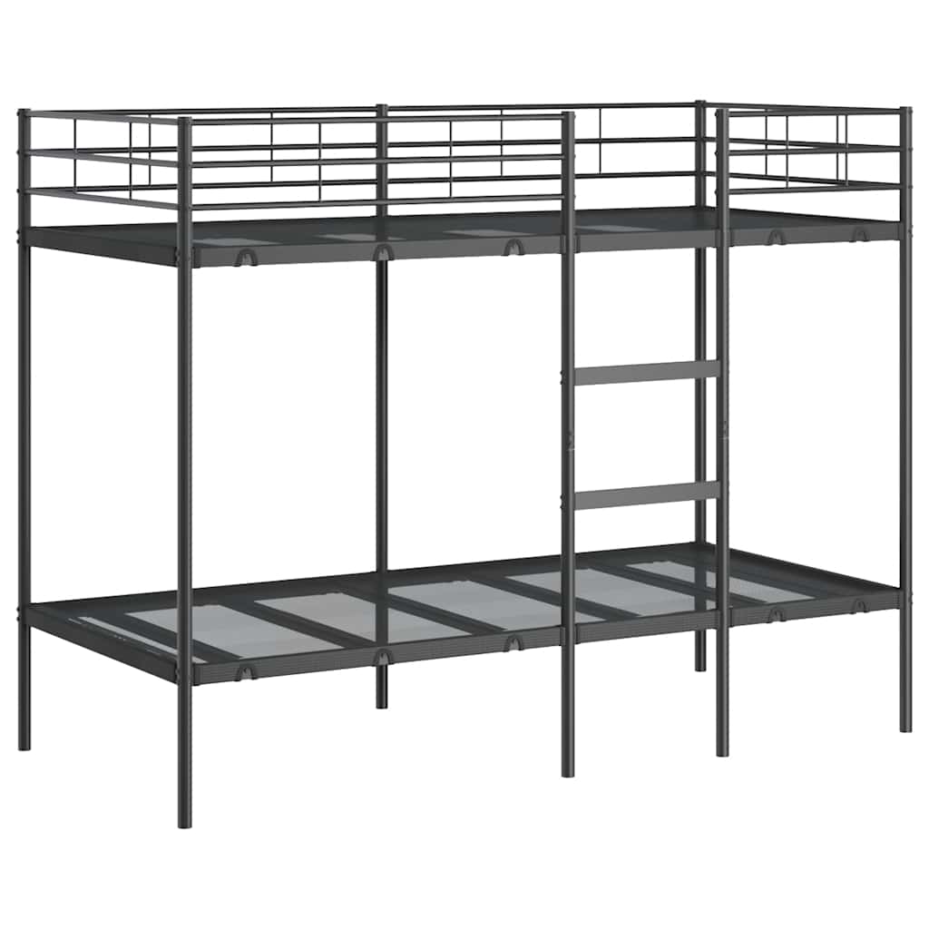 vidaXL Κουκέτα χωρίς στρώμα Μαύρο 90x190 cm Ατσάλι