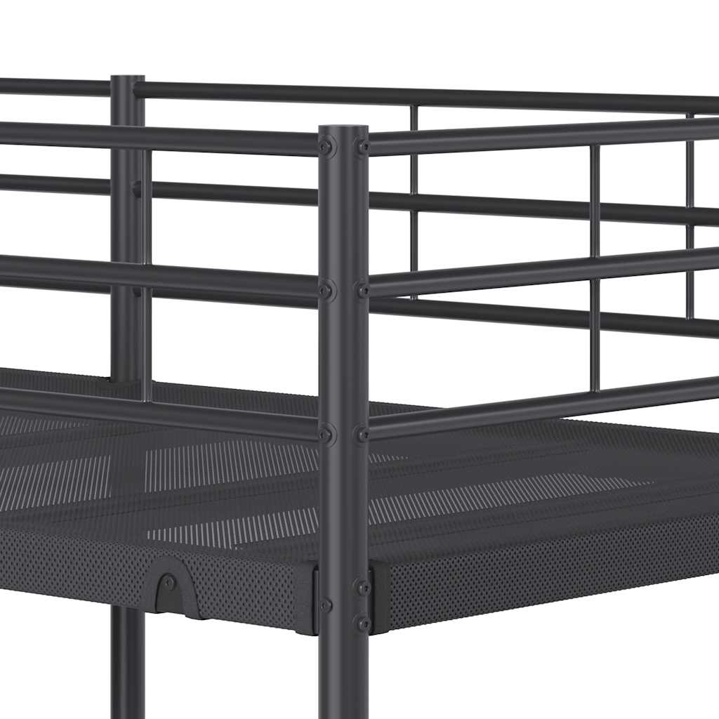 vidaXL Κουκέτα χωρίς στρώμα Μαύρο 90x190 cm Ατσάλι