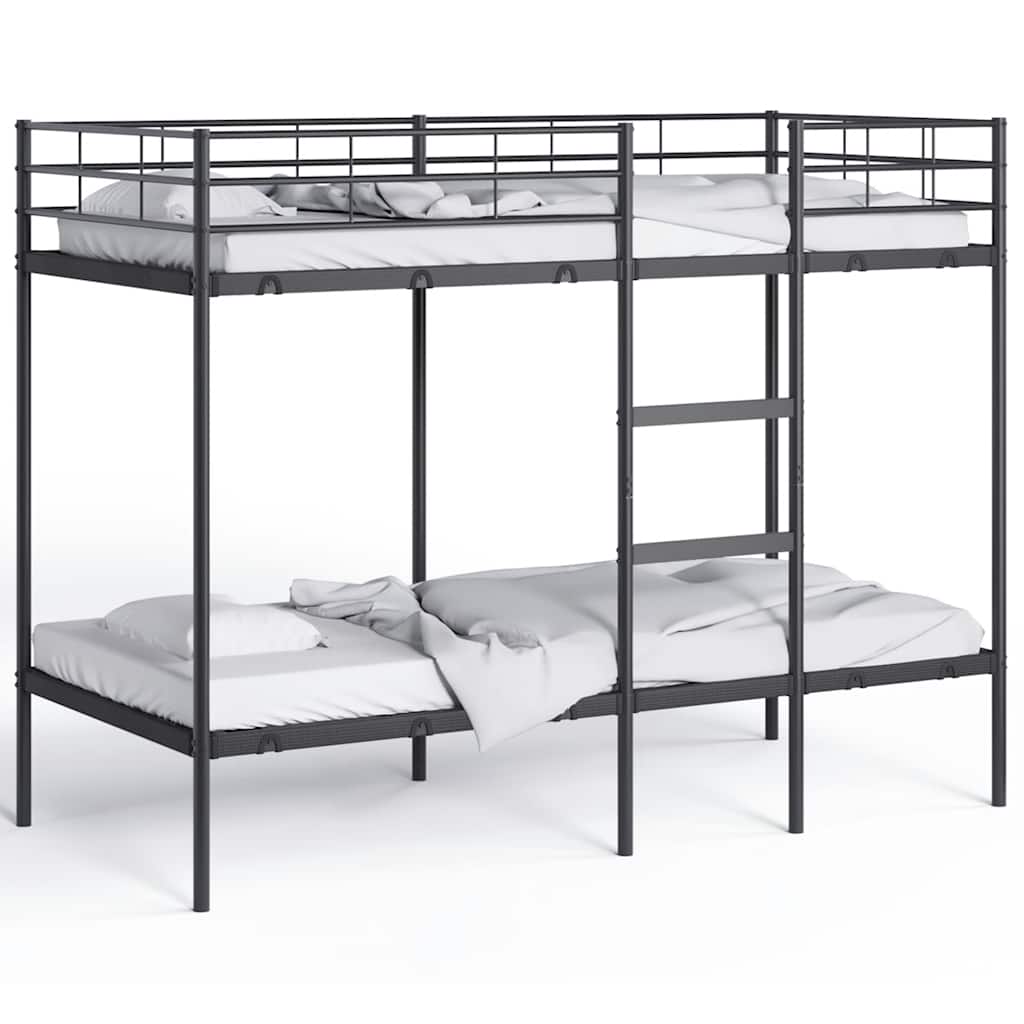 vidaXL Κουκέτα χωρίς στρώμα Μαύρο 90x200 cm Ατσάλι