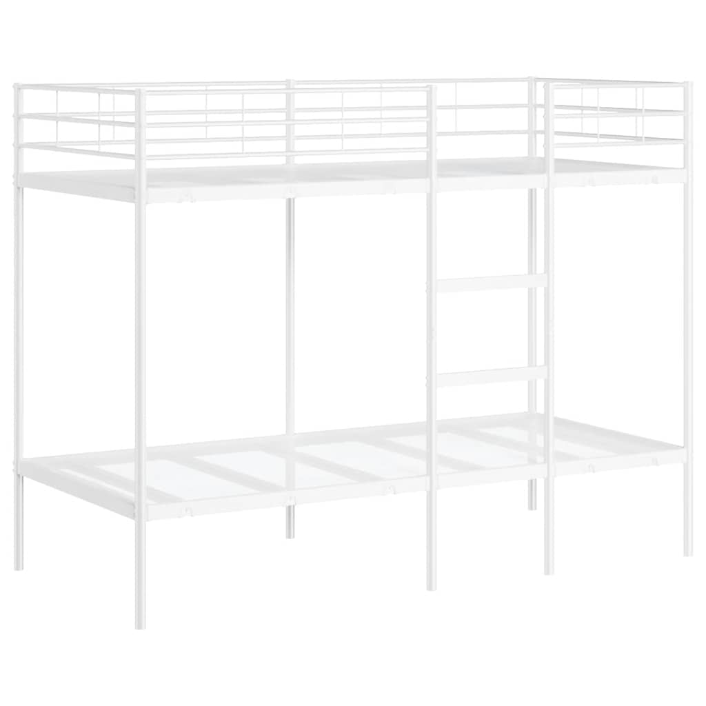 vidaXL Κουκέτα χωρίς στρώμα Λευκό 90x190 cm Ατσάλι