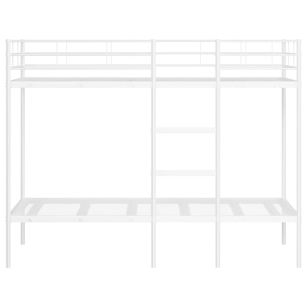 vidaXL Κουκέτα χωρίς στρώμα Λευκό 90x190 cm Ατσάλι