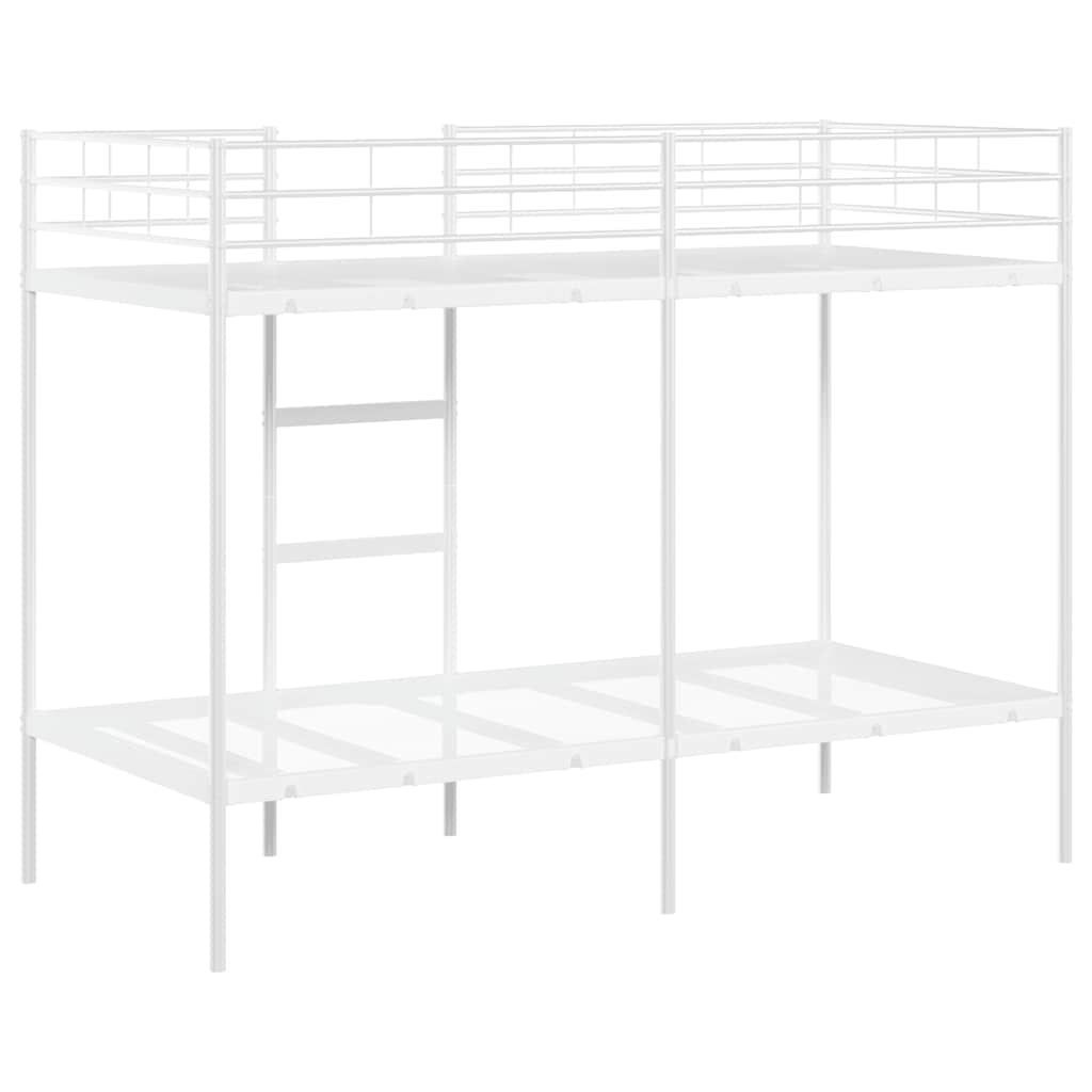 vidaXL Κουκέτα χωρίς στρώμα Λευκό 90x190 cm Ατσάλι