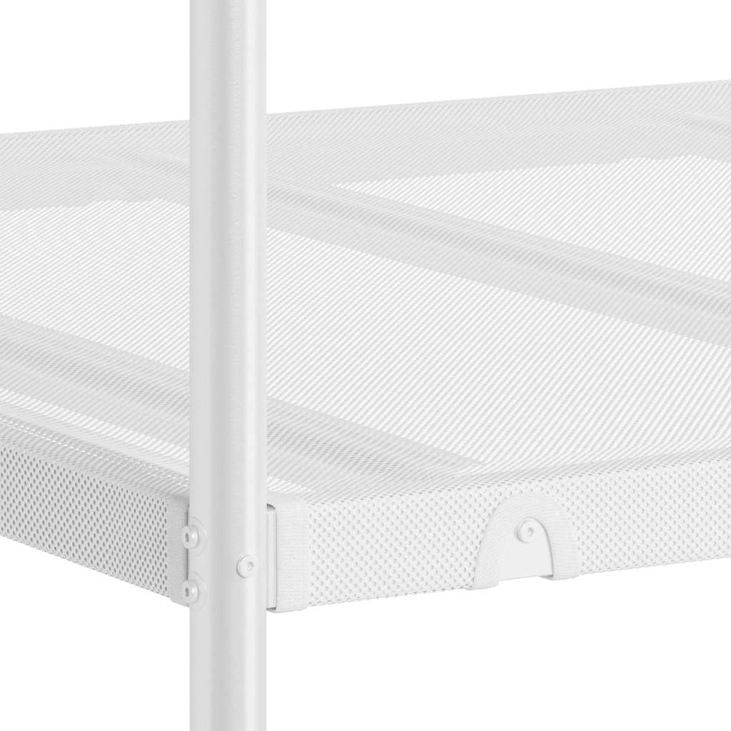 vidaXL Κουκέτα χωρίς στρώμα Λευκό 90x200 cm Ατσάλι