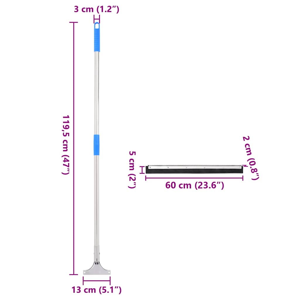 vidaXL Σκούπες δαπέδου 5 τεμ. 60x122,5 εκ. από Ατσάλι και Καουτσούκ