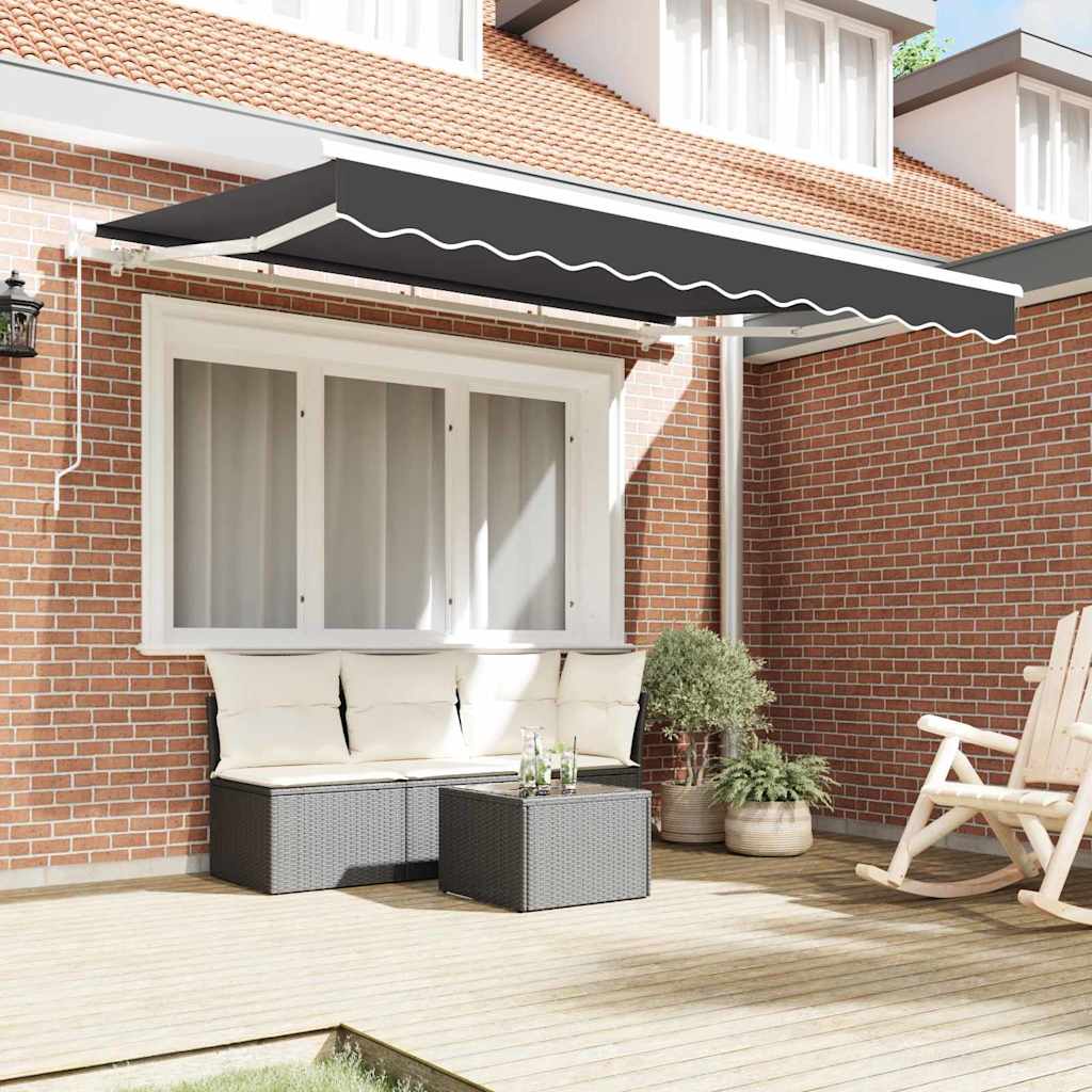 vidaXL Ύφασμα αντικατάστασης τέντας Ανθρακί 330 x 195 εκ. Πολυεστέρας