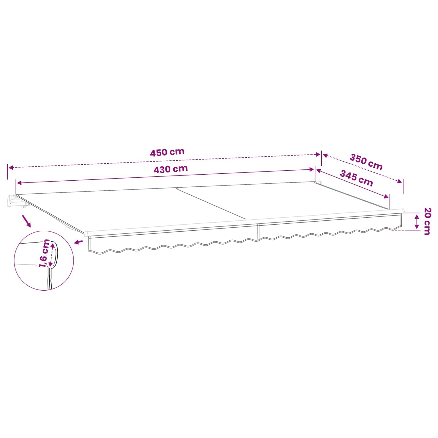 vidaXL Ύφασμα αντικατάστασης τέντας Μπεζ 430 x 345 εκ. Πολυεστέρας